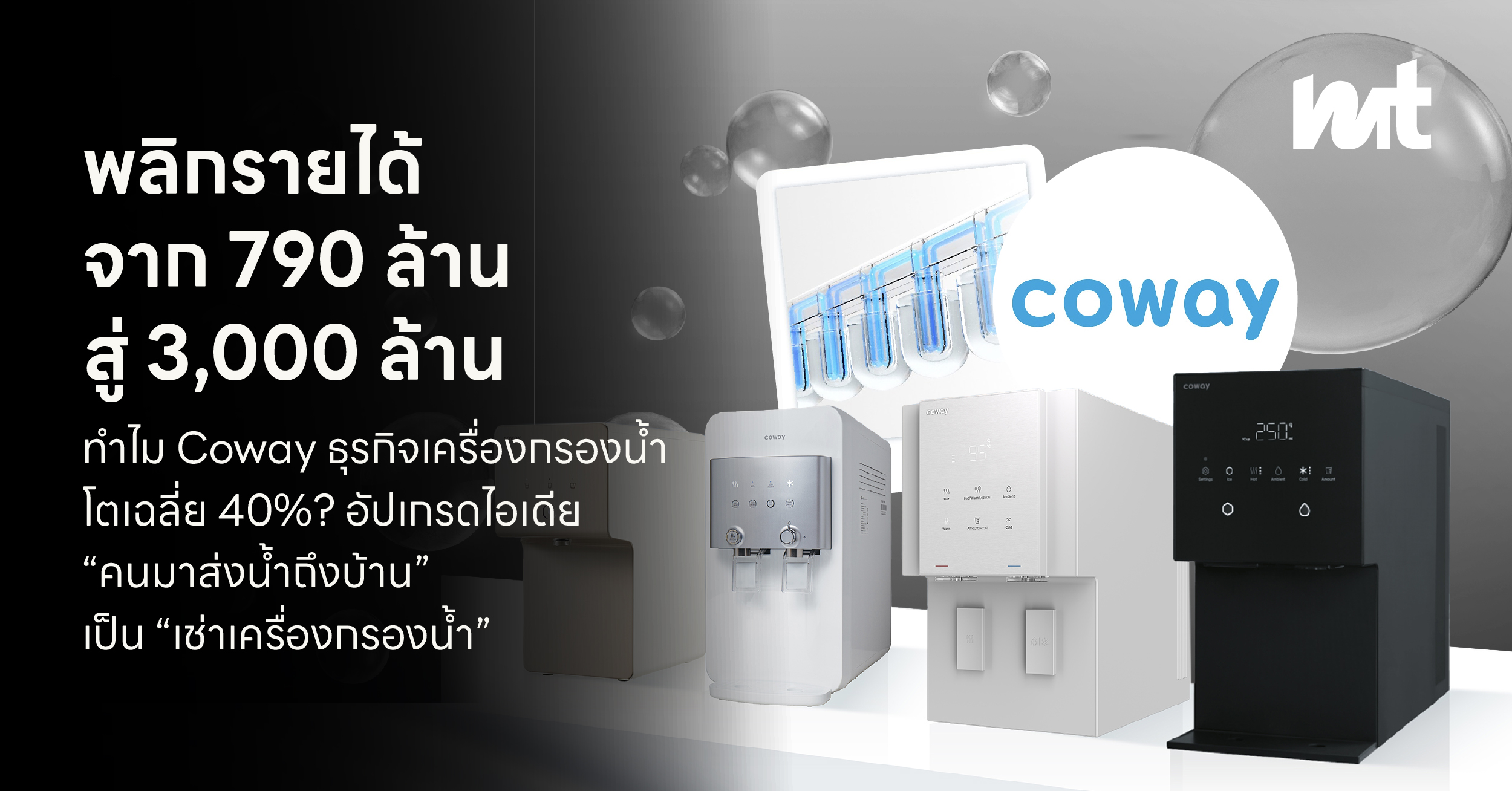 พลิกรายได้จาก 790 ล้าน สู่ 3,000 ล้าน ทำไม Coway ธุรกิจเครื่องกรองน้ำโตเฉลี่ย 40%? อัปเกรดไอเดีย “คนมาส่งน้ำถึงบ้าน” เป็น “เช่าเครื่องกรองน้ำ”